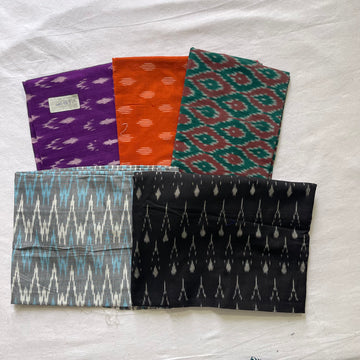 Buy 3 Get 2 Free" offer for the set of 5 blouse fabrics (1 meter each):