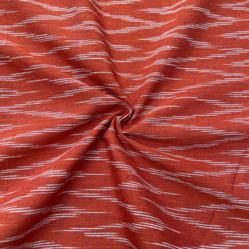 Brown Colour Ikkat Cotton Fabric