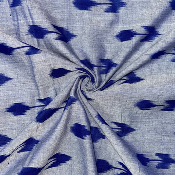 Blue Arrow Mersiced Ikkat Cotton Fabric