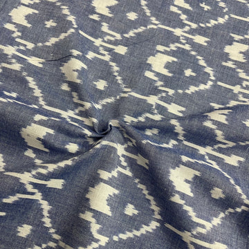 Pastel Blue Ikkat Cotton Fabric