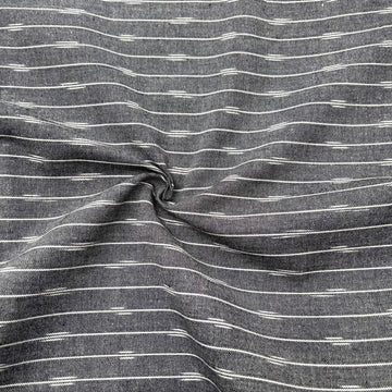 Gray Colour Ikkat Cotton Fabric