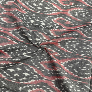 Grey Indonesian Ikkat Cotton Fabric