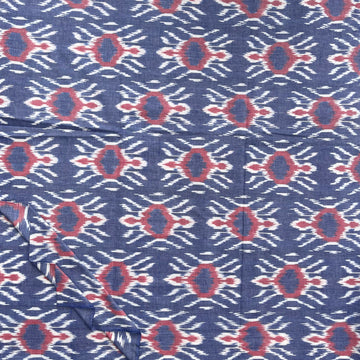 Light blue central Asian Ikkat Cotton Fabric