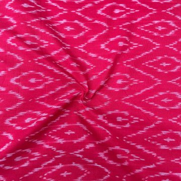 Mersiced Red Colour Ikkat Cotton Fabric