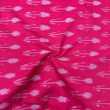 Mersiced Red Colour Ikkat Cotton Fabric