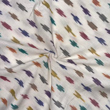 Multi Colour Ikkat Cotton Fabric