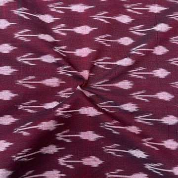 Mersiced Wine Colour Ikkat Cotton Fabric