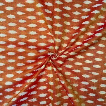 shiny Orange Ikkat mercerised-ikkat cotton Fabric