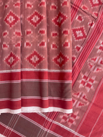 Telia Rumal Pattern Double Ikat Natural Dyed saree