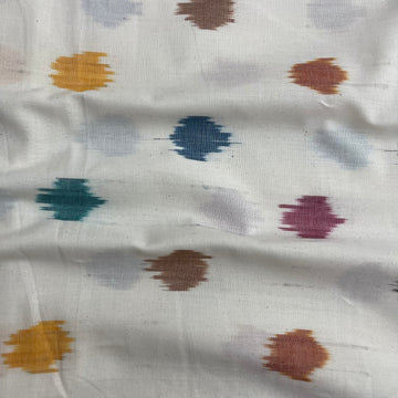 Polka Dots Ikkat Cotton Fabric