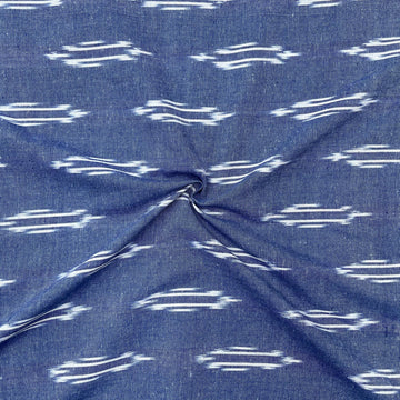 Pastel Blue Colour Ikkat Cotton Fabric