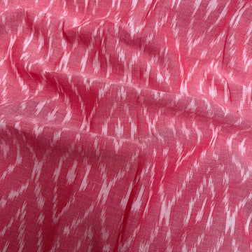 Merisced Pastel Pink Colour ikkat Cotton Fabric