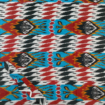 Black Central Asia Ikkat cotton Fabric