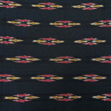 Black Colour Ikkat Cotton Fabric