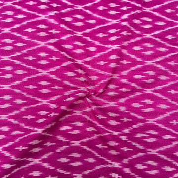 Mersiced Pink Colour Ikkat Cotton Fabric