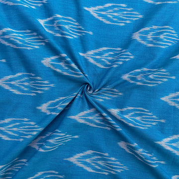 Blue Colour Ikkat Cotton Fabric
