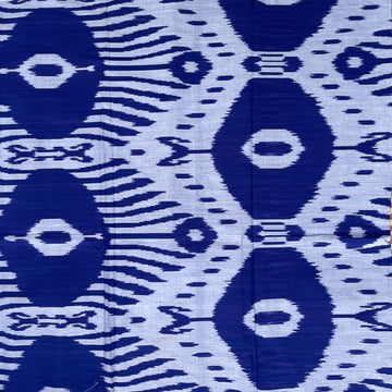 Blue Central Asian Ikkat cotton Fabric