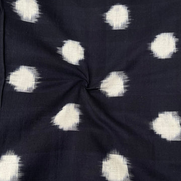 Black Color Pochampally Ikkat Cotton Fabric