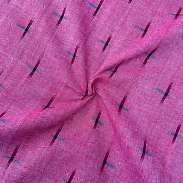 Pink Double ikkat Cotton Fabric
