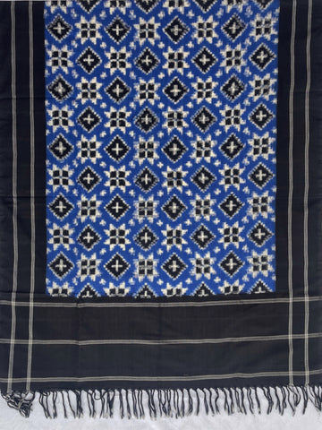 Telia Rumal Cotton Duppata in Bule and Black