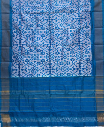 Blue colour Pochampalli Ikkat Handloom silk duppata