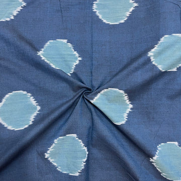 Polka Dots Pochampally ikkat Cotton Fabric