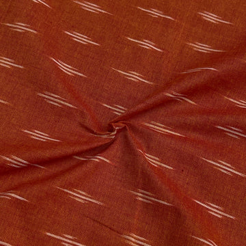 Rust Colour Ikkat Cotton Fabric