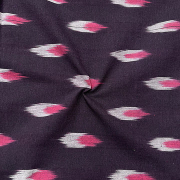Wine Colour Ikkat Cotton Fabric