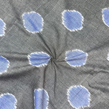 Polka Dots Pochampally ikkat Cotton Fabric