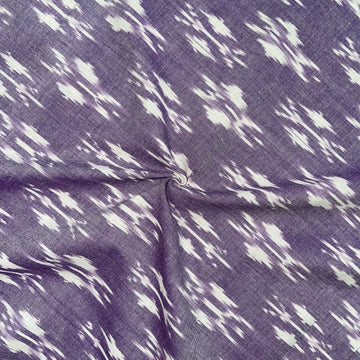 Lavender Colour butterfly Design Ikkat Cotton Fabric