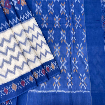 Patola & chevron Ikkat cotton Sari