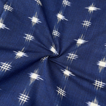 Navy Blue Double Ikkat cotton Fabric