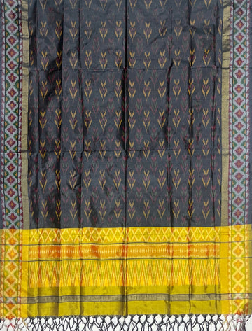 Black & Blue colour Ikkat Handloom silk duppata