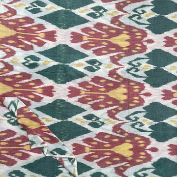 Off white central Asian Ikkat Fabric
