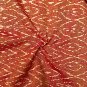 Mersiced Orange Colour Ikkat Cotton Fabric