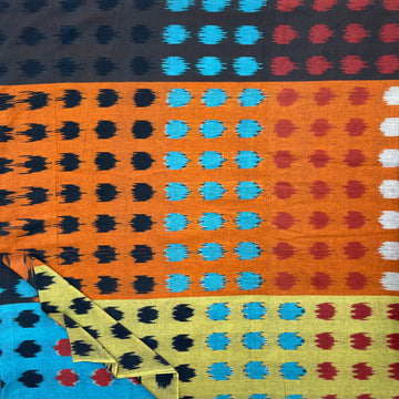 Central Asian Ikkat Cotton Fabric