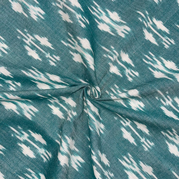 Light Green Ikkat Cotton Fabric