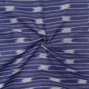 Navy Blue Colour Ikkat Cotton Fabric