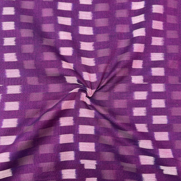 Mersiced Purple Colour Ikkat Cotton Fabric