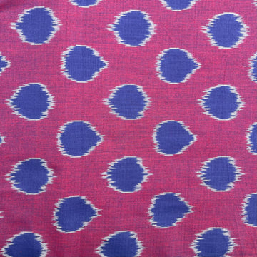 Polka dots ikkat cotton Fabric