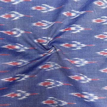 Mersiced Pastel blue ikkat Cotton Fabric