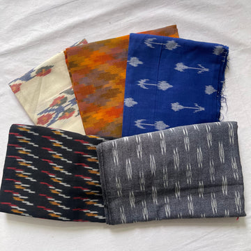 Buy 3 Get 2 Free" offer for the set of 5 blouse fabrics (1 meter each):