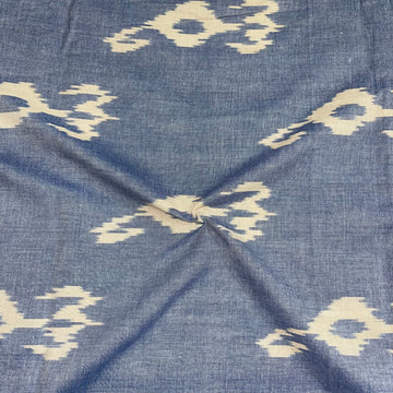 Pestal Blue Color Pochampally ikkat Cotton Fabric