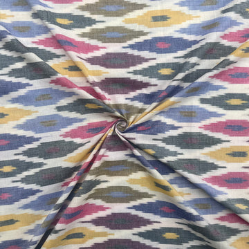 Multi Color Pochmapally Ikkat Cotton Fabric