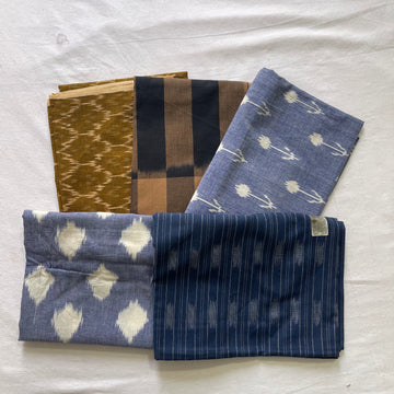 Buy 3 Get 2 Free" offer for the set of 5 blouse fabrics (1 meter each):