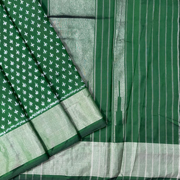 Bottle Green rain Drop Mofits Silk Saree