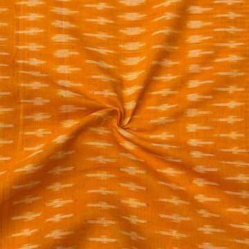 Mersiced Musturd Yellow colour Ikkat Cotton Fabric