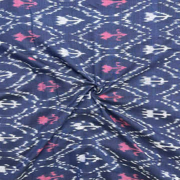 Navy blue Ikkat cotton Fabric