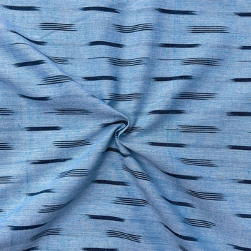 Tortoise Blue Colour Ikkat Cotton Fabric