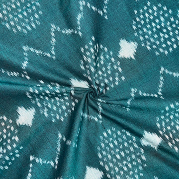 Green ikkat Cotton Fabric